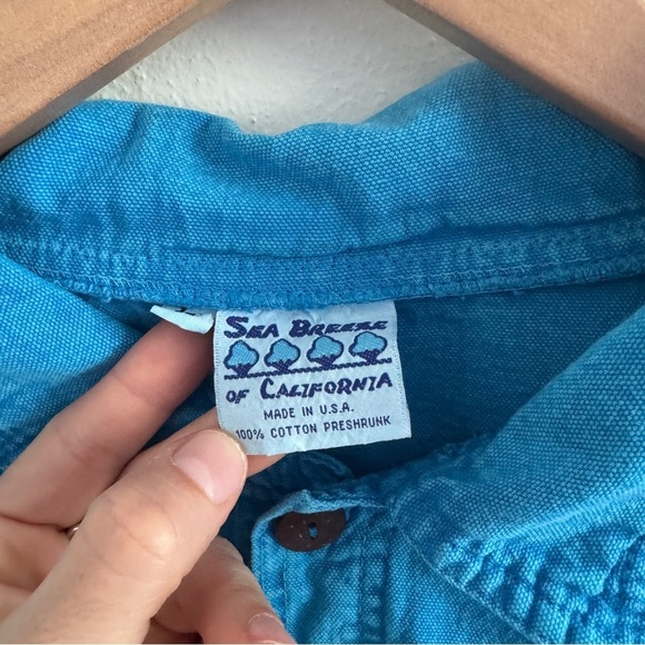 Vintage Sea Breeze Blue Cotton Jacket L - Picture 2 of 9